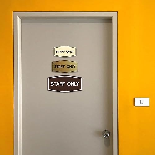 Miniatura 2 de All Quality Fancy Staff Only - Letrero de pared o puerta, material duradero, mantiene a visitantes e invitados seguros (negro), pequeño (paquete de