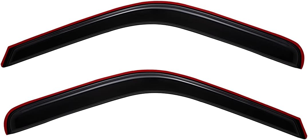 Lightronic WV192503 in-Channel Side Window Visor Deflector Vent Rain Guard, Dark Smoke Shatterproof Auto Shades, 2-Pieces Set for 1999-2016 Ford F-250/F-350/F-450/F-550/F-650/F-750, with Standard Cab