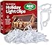 SEWANTA All-Purpose Light Clips Holder - Set of 400 Christmas holiday Outdoor light hooks - Mount lights to shingles & gutters, work with Rope, Mini, c-7-6-9, Icicle Lights. No tools required-USA Made