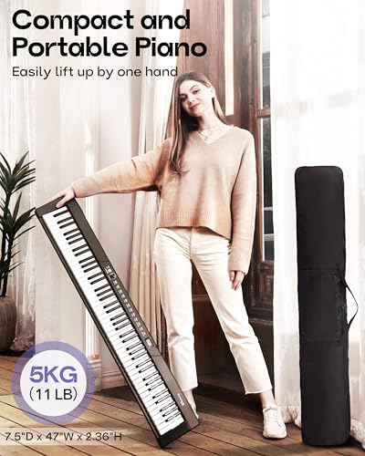 Starfavor 88 key keyboard piano, Compact Portable Digital Piano with Semi Weighted 88 Keys, Electric Piano Keyboard Set for Beginners with Stand, Large Headphones, Sustain Pedal, Carrying Piano Case 6 Starfavor 88 key keyboard piano, Compact Portable Digital Piano with Semi Weighted 88 Keys, Electric Piano Keyboard Set for Beginners with Stand, Large Headphones, Sustain Pedal, Carrying Piano Case - Image 4