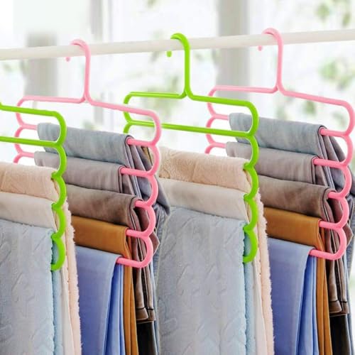 Image of 360-Degree Rotating Clothes Hanger, Multi-Purpose Wardrobe Organizer for Pants and Suits (5 Layer Clothes Hanger, 10PCS)