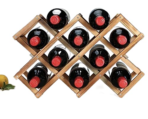Botellero Vino Estante de vinos soporte de vino plegable estante de almacenamiento de vino de madera Botelleros Vinos (Color : 1)