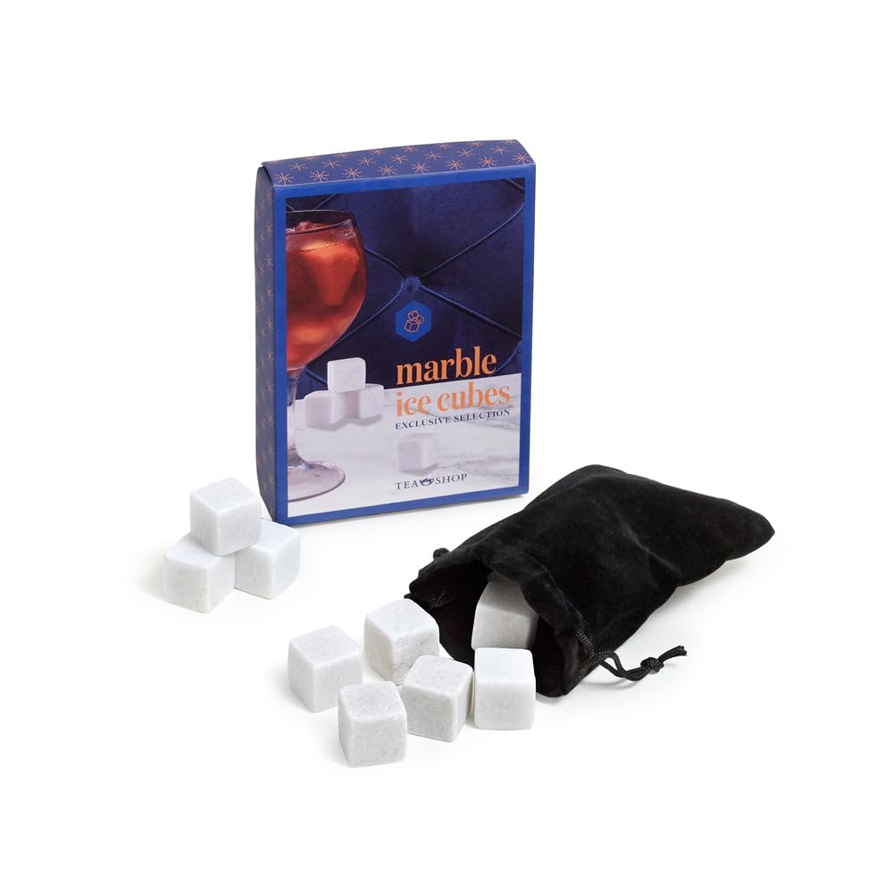 TEA SHOP - Marble Ice Cubes - Cubitos de Mármol Blanco para Mantener Fría las Bebidas - Accesorios para té o infusiones