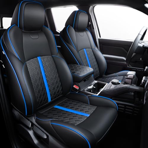 Image of Leather Seat Covers Custom Fit for Tacoma Gen 4th (2024-2026) Double Cab | Custom Fit for SR, SR5, TRD PreRunner, TRD Sport, TRD Off-Road, Limited, Trailhunter - Fully Covered - Fit Like a Glove