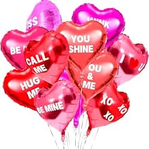 Labeol 30 pcs Valentines Day Heart Balloons 18inch Valentines Day Decorations Foil Heart Balloons, XOXO Love Balloons for Valentines Day Propose Marriage Wedding Anniversary Backdrop Birthday Party