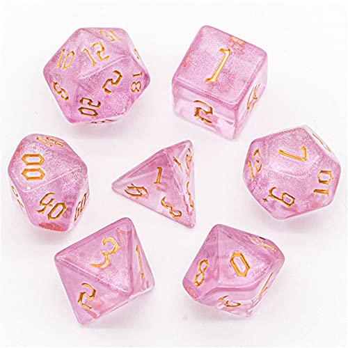 Fairy Dust Pink DND Dice Set - Polyhedral Dice for Dungeons and Dragons and Tabletop RPGs