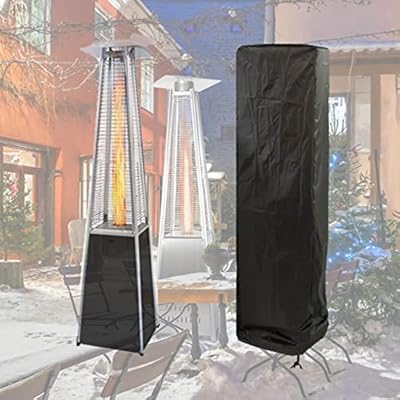 Glass Tube Heater Cover for Pyramid Torch, Triangle Heater, Outdoor Waterproof Square Stand Up Patio Heater Protector, Heavy Duty 210D
