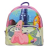 Zonacriativa - Mini Mochila Patrick Estrela Bob Esponja | Formato compacto, 2 bolsos e ideal para carregar o essencial nas aventuras da Fenda do Biquini