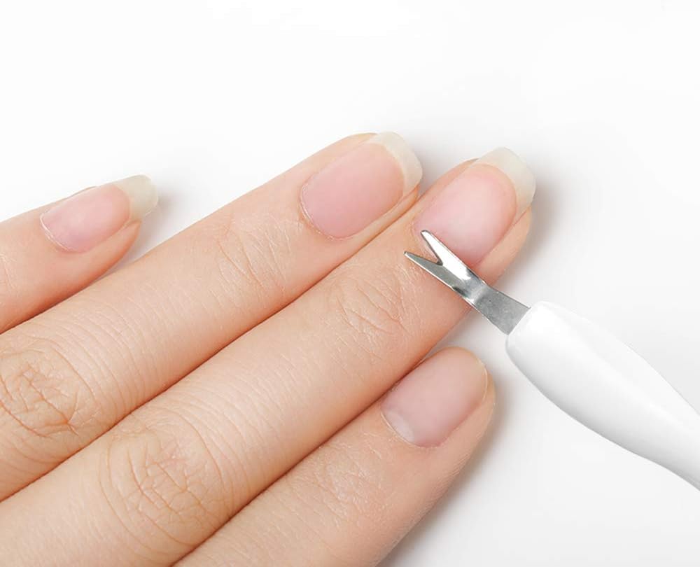 Nail Cuticle Trimmer Pusher Remover, Double End & White Handle
