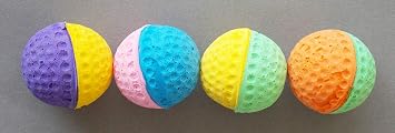 Beeztees Eastland 503744 Pet Cat Dog Toy, Two Color Sponge Ball 4 Pieces