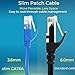 Rapink Patch Cables Cat6a 0.5ft (50 Pack) Slim, Cat6a Ethernet Patch Cable 10G Support, Snagless Cat 6 Patch Cable for Patch Panel to Switch, Flexiable Cat 6a Ethernet Cable with Gold Plated