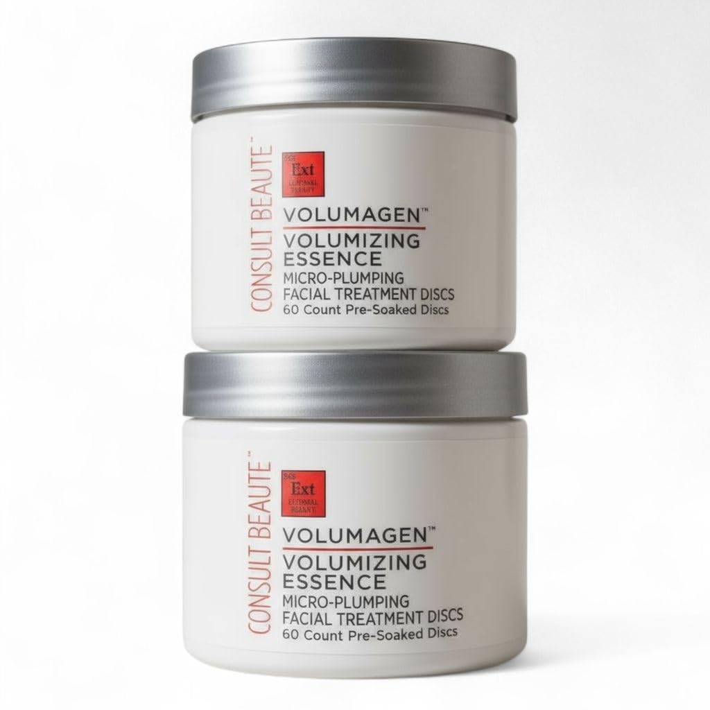 Consult Beaute Volumagen Volumizing Essence Micro Plumping Facial Treatment Discs - Hyaluronic Acid - Collagen - Skin Hydrating - Twin Pack 120 Count