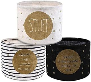 Set de Rangement Oisee Pliable imperméable Organisateur Corbeilles de Rangement en Coton Ensembles de 3