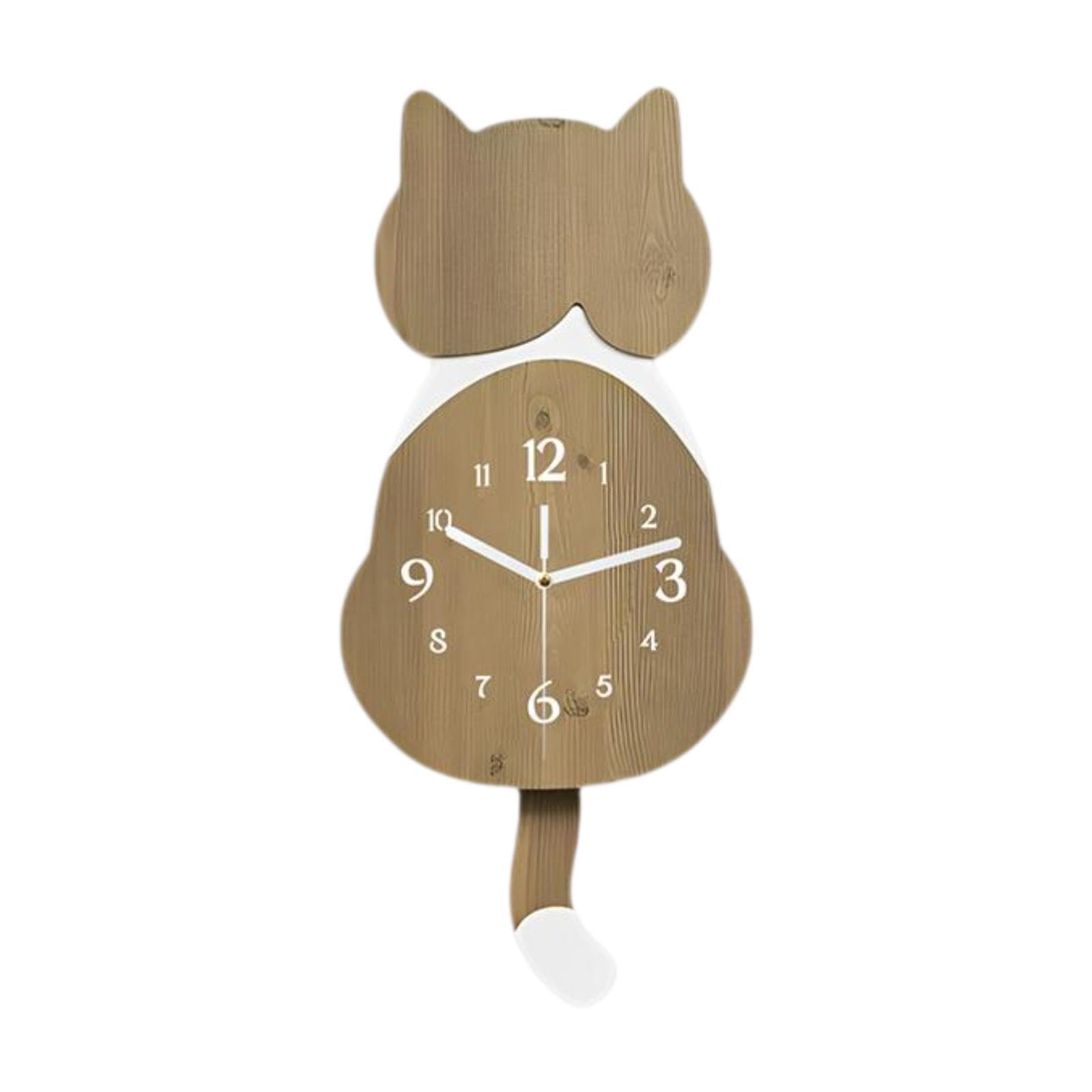 Horloge murale silencieuse à motif chat, décoration intérieure unique