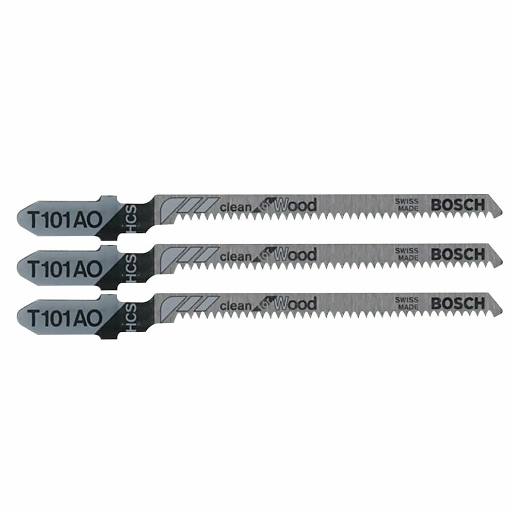 Bosch T101AO3 3 pc. 3-1/4 in. 20 TPI Clean for Wood T-Shank Jig Saw Blades