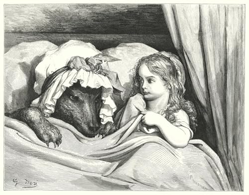 Affiche Le Petit Chaperon Rouge de Gustave Doré impression toile 60x90cm