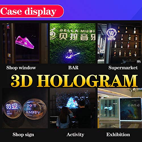 Image of Missyou 3D Hologram Fan,16.5 Inch 3D Hologram Projector Advertising Display with 1.2 Inches Thick, 700 Video Library and 224 LED for Business Store Signs,Bar,Casino,Party,halloween , USB, black