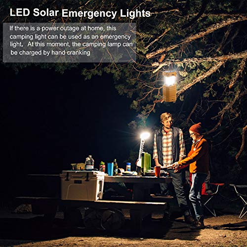 ROCAM Camping Lantern Flashlight,Solar Outdoor Camping Light Emergency Waterproof Bright Light,Solar Charge,3000mAh Power,Hand Crank Charge,Suitable for Camping, Hiking,Tent,Fishing, Home