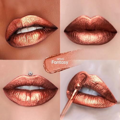 Image of Bronze Lipsticks for Women Reddish Brown Metallic Lipstick Long Lasting