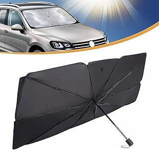 Car Windshield Sunshade, Upgraded Car Windshield Sun Shade with 360° Rotatable Bendable Handle, Full Coverage Foldable Sun Shade for Most Vehicles - KaberTrade