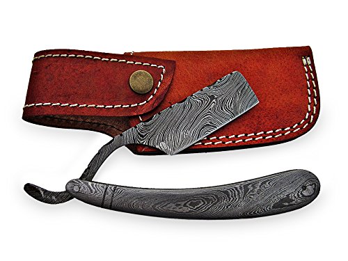 AishaTech Captor Prime Quality Straight Razors Damascus Steel Blade and Handle