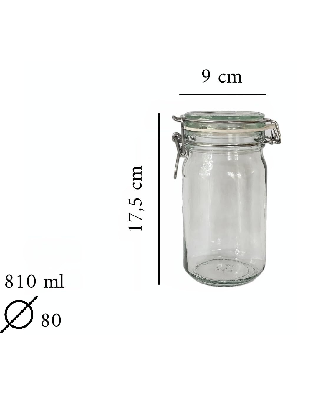 18er Set Einmachgläser 810 ml mit Bügelverschluss - Vorratsgläser mit Etiketten - Drahtbügelgläser mit Gummidichtung & Bügelverschluss - Einweckgläser mit Deckel (18 Stk.)