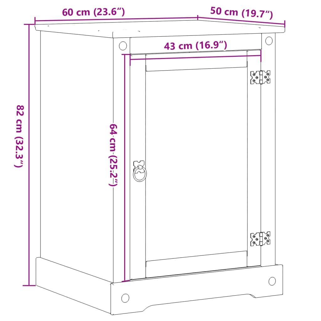 vidaXL Mobile HiFi Corona 60x50x82 cm in Legno Massello di Pino, mobile portaoggetti, supporto per apparecchi multimediali, espositore per dischi
