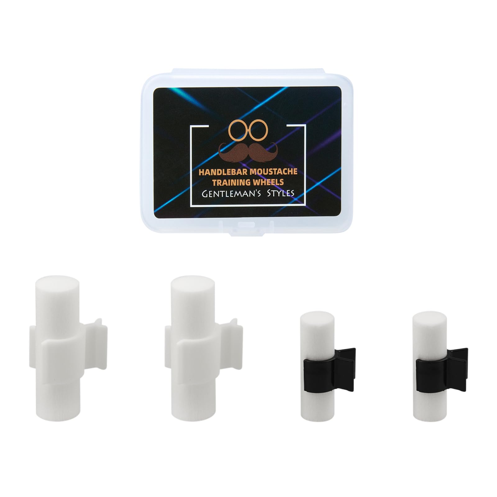 Flylin Handlebar Mustache Training Wheels 2 Pair Handlebar Beard Shaping Tool Portable Mustache Curler for Men Mustache Styling