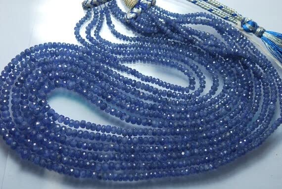 Fil saphir bleu naturel Burma 14'' rondelles facettées 6-3mm pour enfilage et création