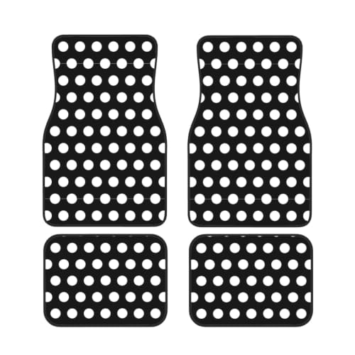 Alfombrillas de coche antideslizantes con lunares blancos y neopreno