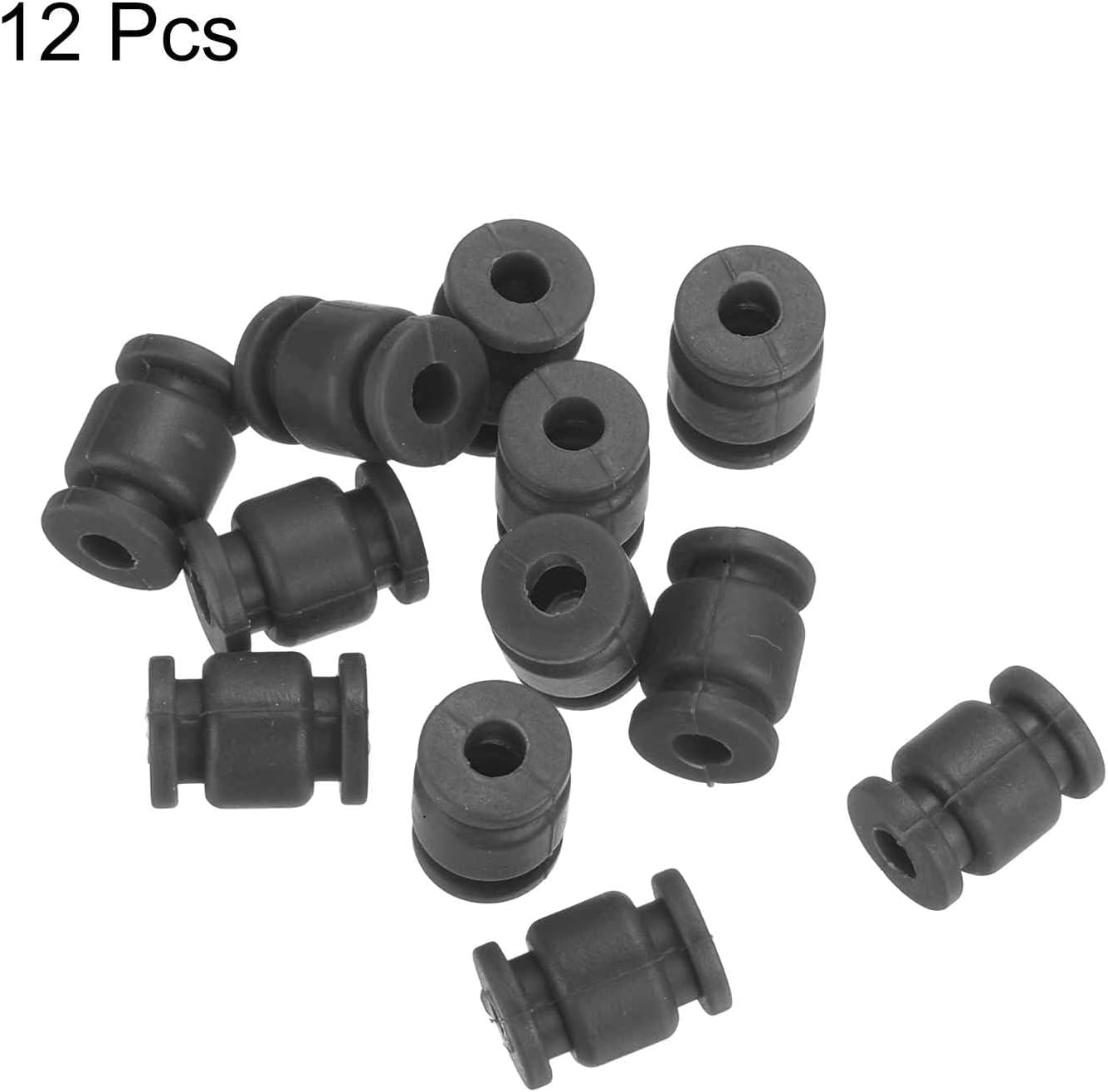 MECCANIXITY Anti-Vibration Shock Absorption Damping Rubber Balls M3x13mm for RC Quadcopter FPV Gimbal Camera Mount, Black/Pack of 12