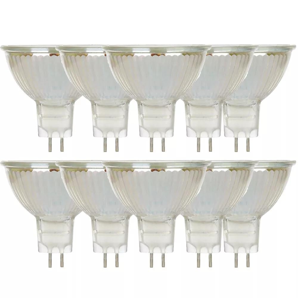 Tungsram M269 Precise Bright MR16 Dichroic Halogen Bulb, 12V, GU5.3, 20W, 36ยฐ Beam Angle, 2800K Warm White, 10 Pack