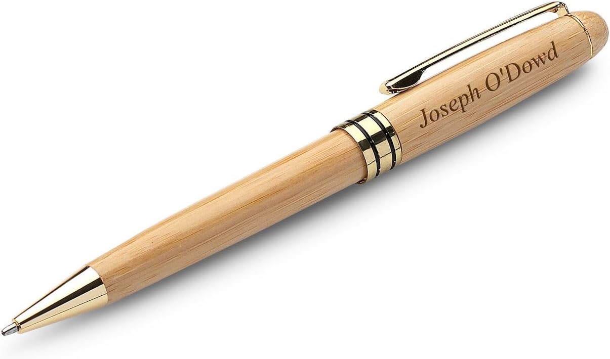 Executive Gift Shoppe | Personalized Bamboo Wood Pen & Case Set with Custom Engraving