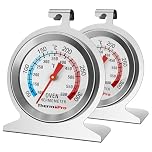 ThermoPro 2-Pack Oven Thermometer, 50-300°C/100-600°F Instant Read, Analog, Silver, 2 Pack