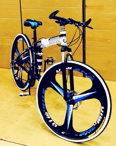 Image of Amaze Kai Dual Suspension Bikes Bmv Foldable Gear Cycle for Men with 21 Speed Gear 3 Spoke | Folding Mountain Bike with Double Disc Break & Mac Wheel, 26 Inch (Black)