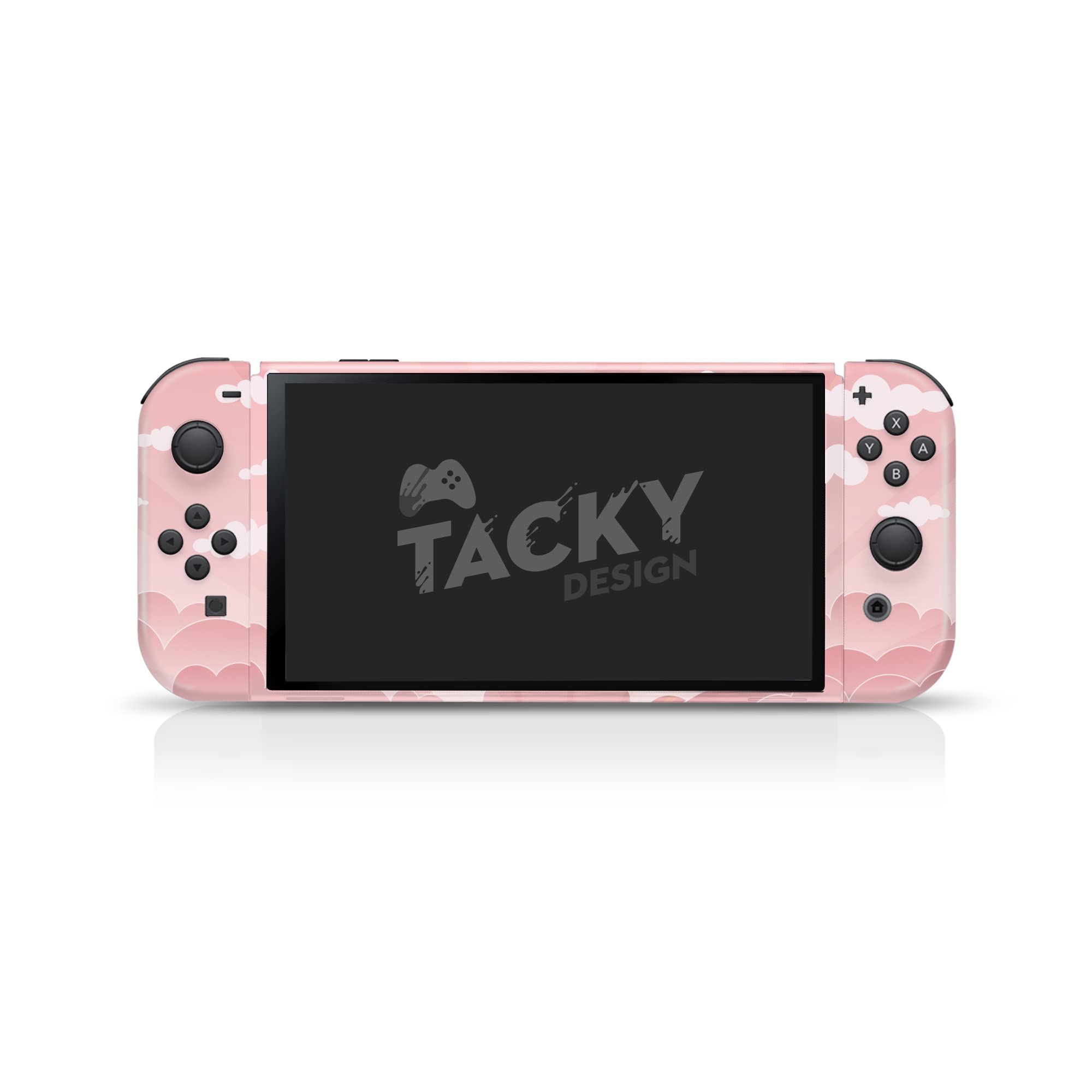 Tacky Design Clouds Skin per Nintendo Switch OLED Skin - Premium Vinyl 3M Nintendo Switch OLED Set - Simpatico pastello Moon Switch OLED Skin per console, Dock, Joy Con Wrap - Decalcomania Full Wrap