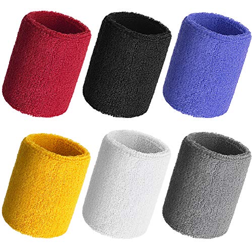 12 Pieces Sweatbands Sports Wristband Sweat Band For Men And Women, Good For Tennis, Basketball, Running, Gym, Working Out #TOP4