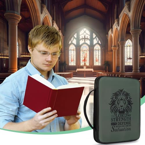Play Tailor Bible Covers for Women Men Girls Bible Case with Large Pockets Bible Holder Bags with Removable Pen Holder for Bible Study Supplies Accessories 10.2 x 7.7 x 2 inch, Grey
