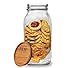 Ball Wide Mouth Mason Jar 64 oz (1 Pack) With M.E.M Wooden Storage Lid for Storage, Grains, Herbs, Pasta, Coffee, Cookies