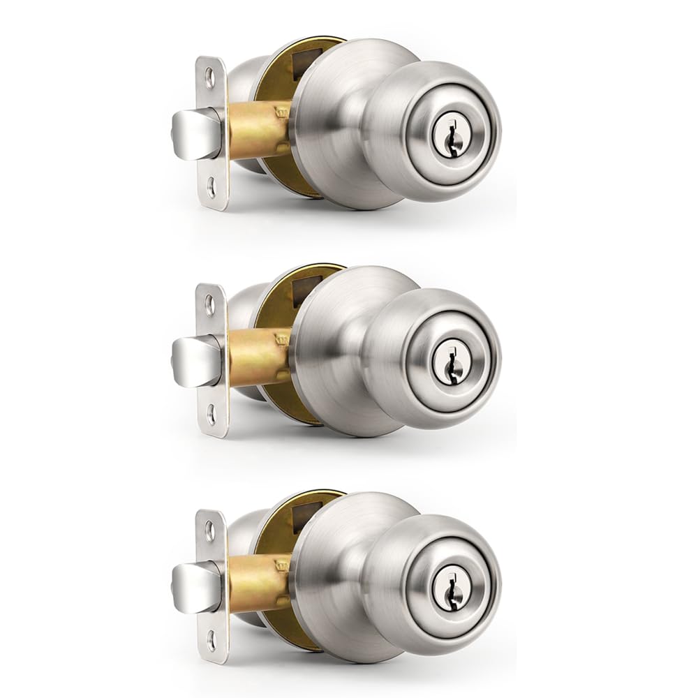 Probrico Brushed Nickel Privacy Door Knobs - 5 Pack -14