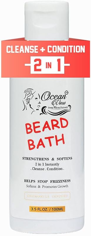 OCEAN VIEW DEEP WAVES POMADE Banho para Barba 2 em 1: Shampoo e Condicionador, 105 mL
