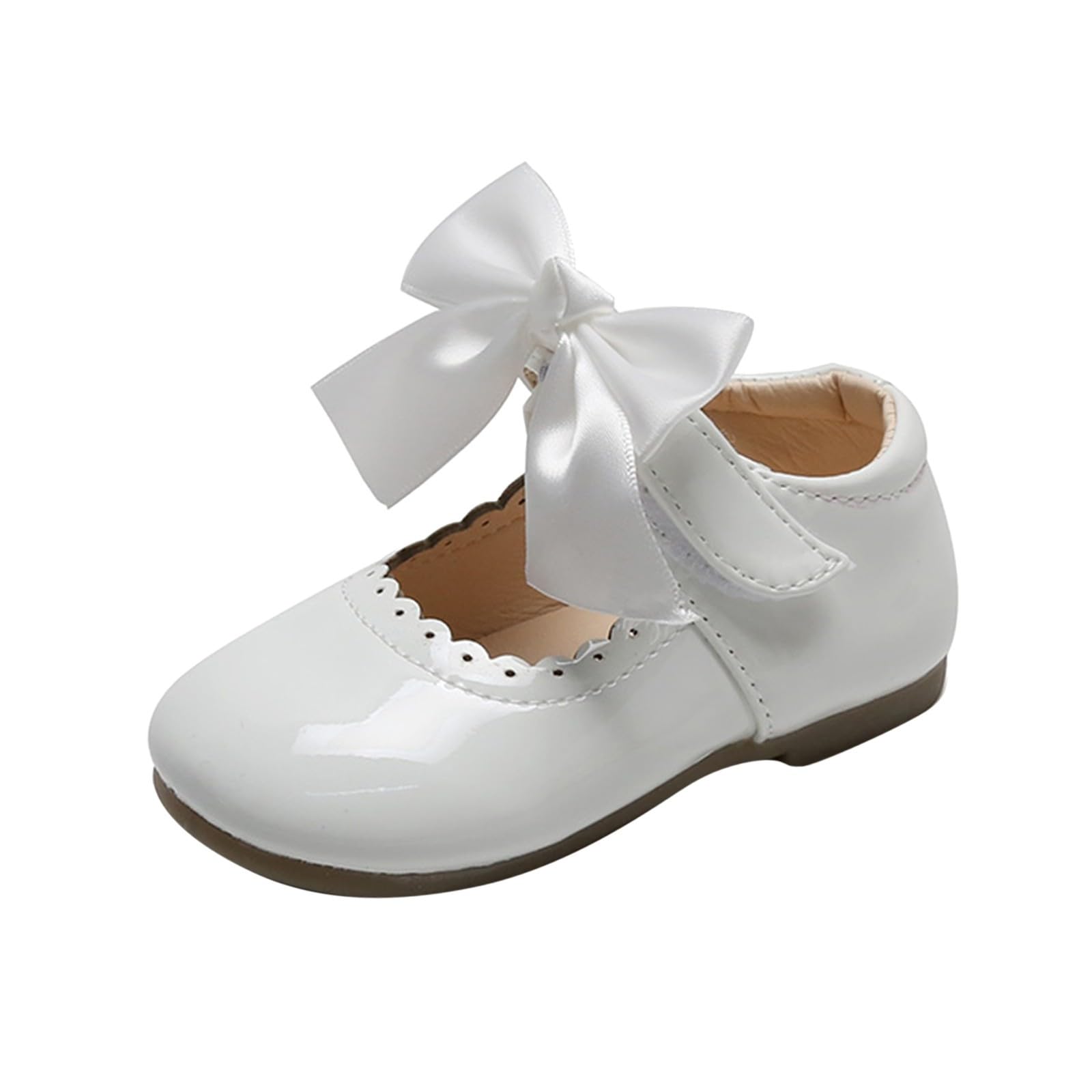 Toddler Little Girls Part???? Dress Shoes Slip On Mary Jane Ballerina Flat???? Flower Girl Summer Shoes for Girls Size 2 (White, 3.5 Infant)