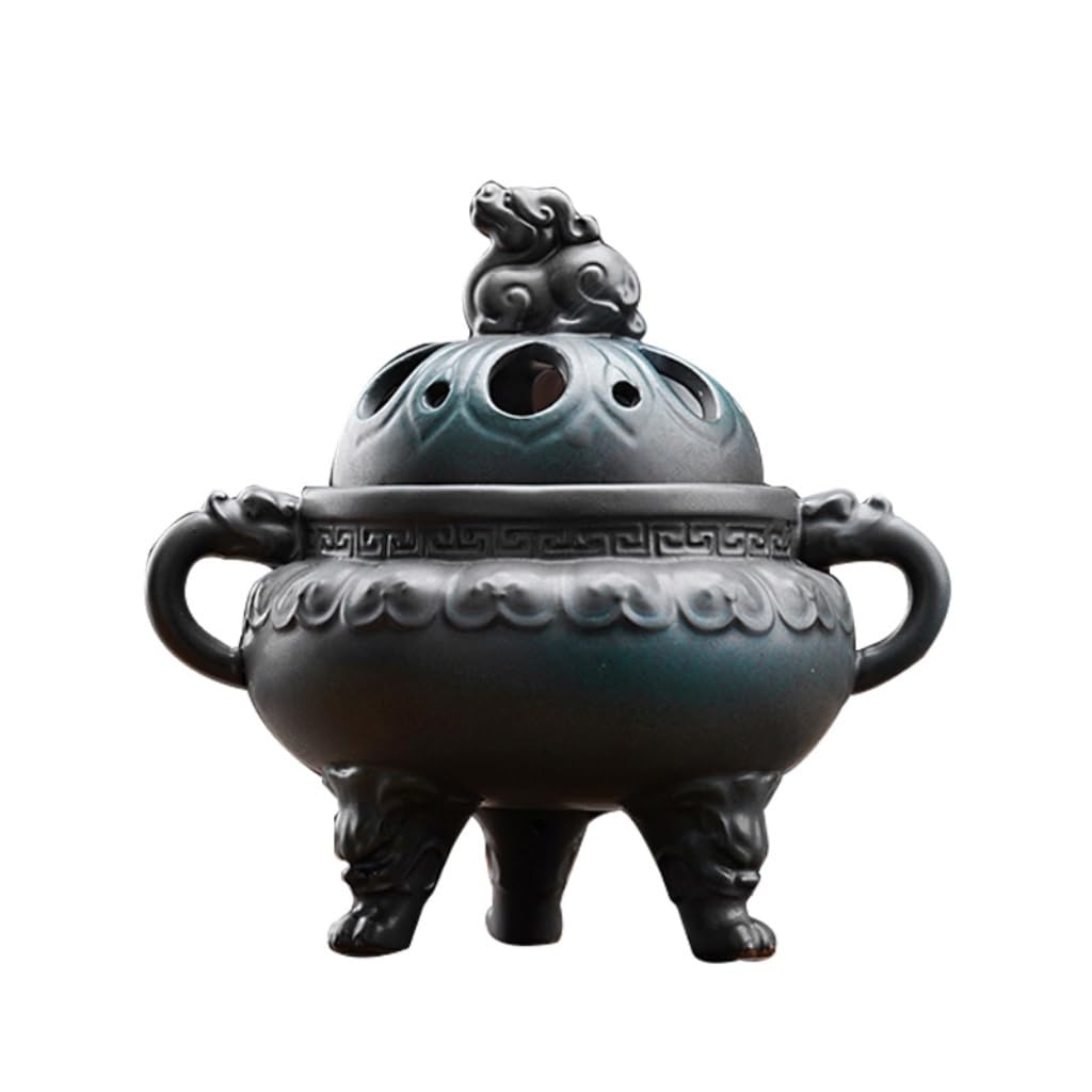 Basxdrfxz A Incense Holder Base Three-Legged Nd Double-Eared Disc Incense Burner For Household Buddhist Bedroom Romatherapy