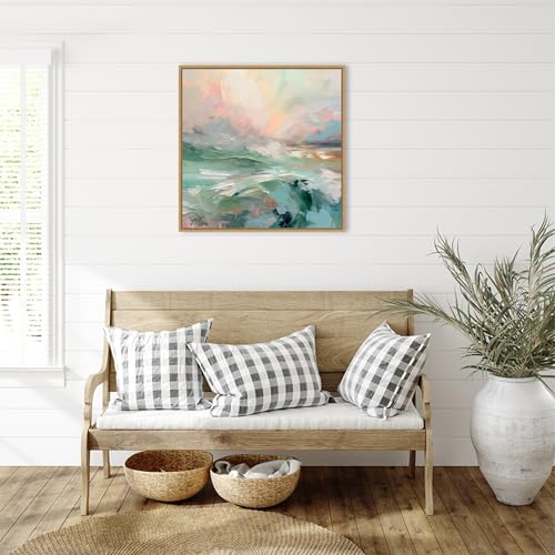 Amanti Art Framed Canvas Wall Art 30x30 Pink Morning V by Irena Orlov, Framed Wall Art Canvas, Abstract Artwork, Modern Contemporary Decor, Large Poster Painting for Living Room, Bedroom, Bathroom by Amanti Art - Image 5