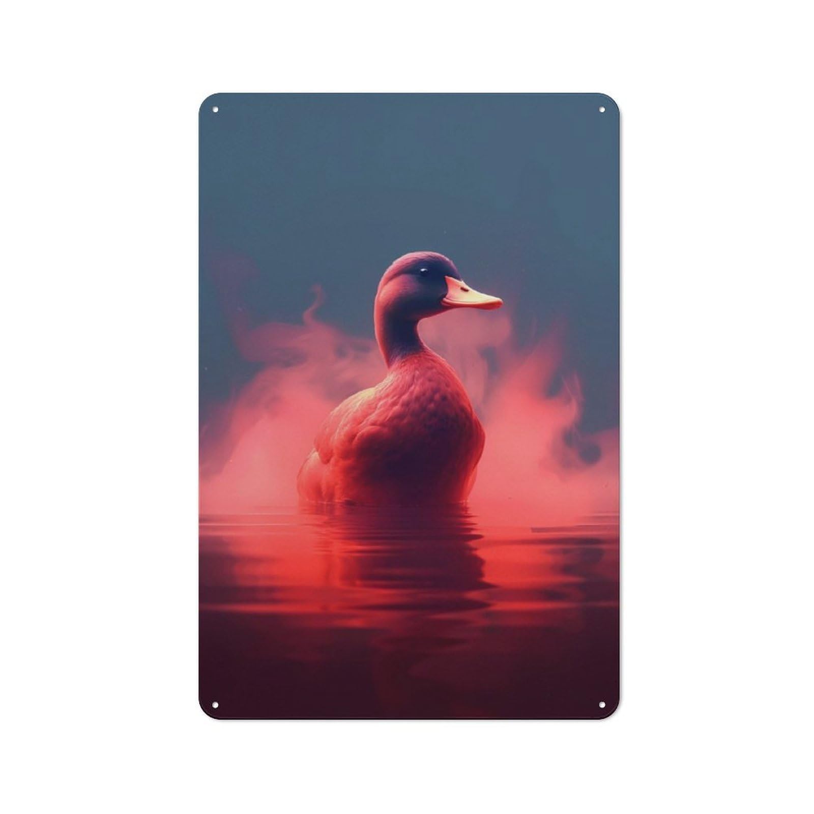 Junmoney Duck Animals Retro Metal Wall Sign 30X20cm With For Garage Wall, A Decorative Metal Sign For Garages And Workshops