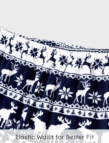 PATPAT Christmas Family Matching Long-sleeve Allover Deer Snowflake Print Red Thickened Polar Light Pajamas 2 Piece Sets4