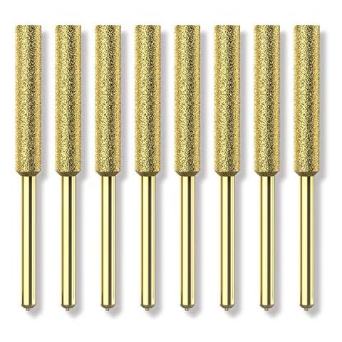EzzDoo Bits Titanium Plated Diamond Sharpening Wheels - High Hardness 3/16 chainsaw files for Electric Chainsaw Sharpener. 8 pcs. (3/16'', 4.8mm) Cover