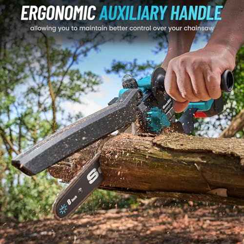 image for SEESII PS810 2-IN-1 Cordless Pole Saw & Mini Chainsaw, 8-inch Electric