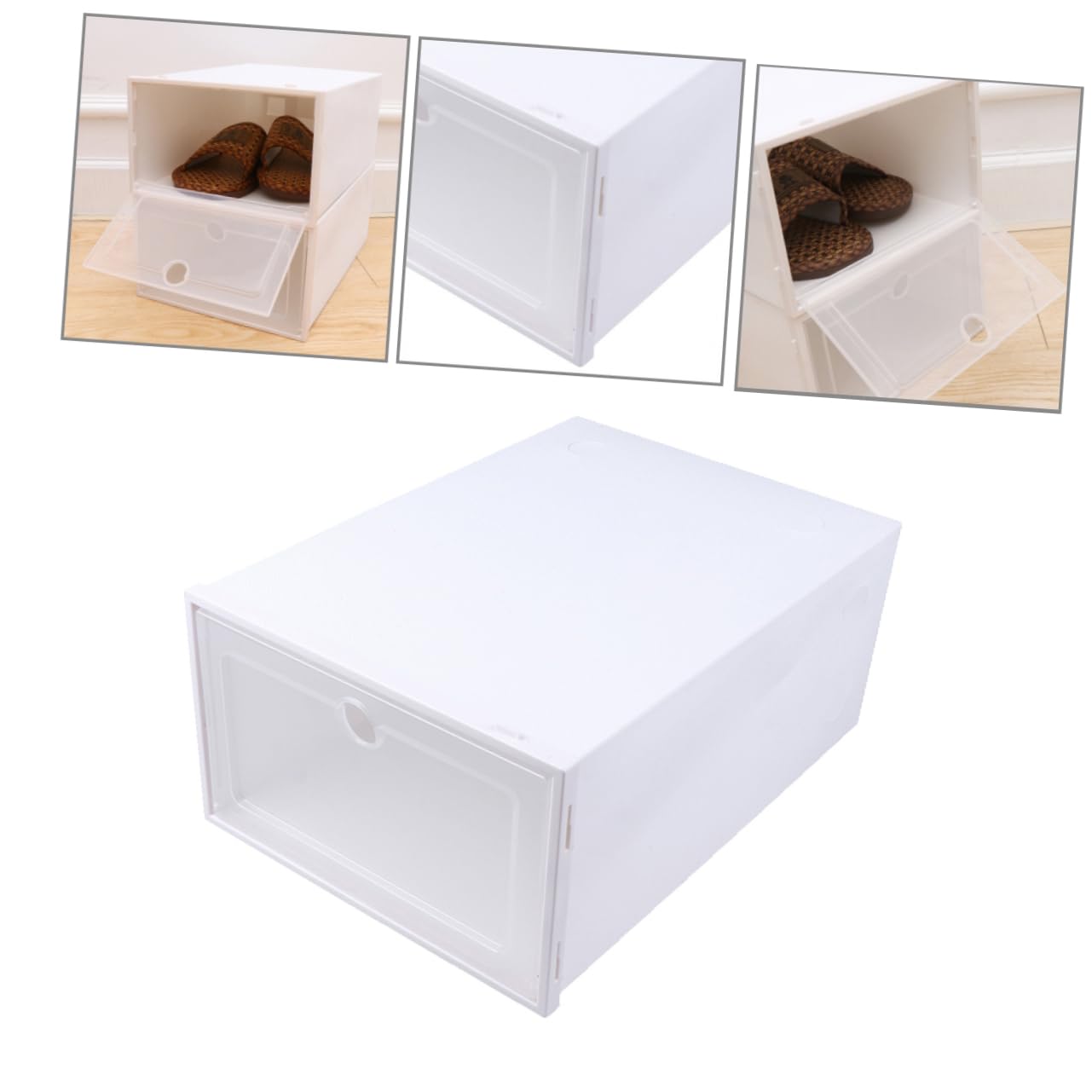 Ipetboom Boîte à Chaussures Empilable en Plastique, Modèle Tiroir, Lot de 6