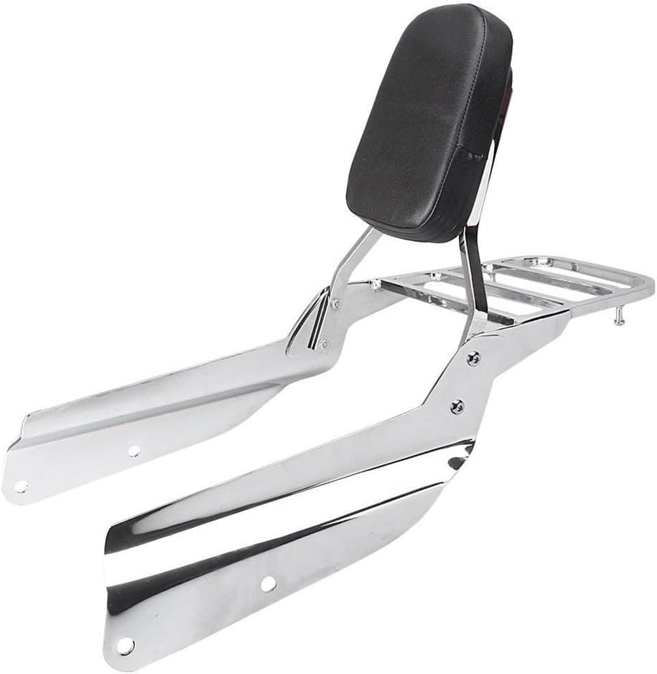 Sissy Bar Backrest With Luggage Rack Compatible with/Replacement for HONDA VTX1300 2003-2006 & VTX1800 2002-2008 Chrome